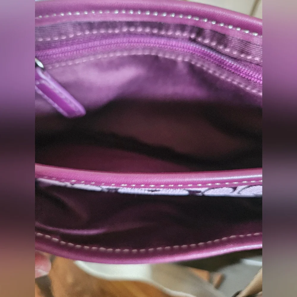 COACH Vintage Bon Voyage Signature Jacquard Belt Bag/ Fanny Pack Purple - Picture 6 of 9
